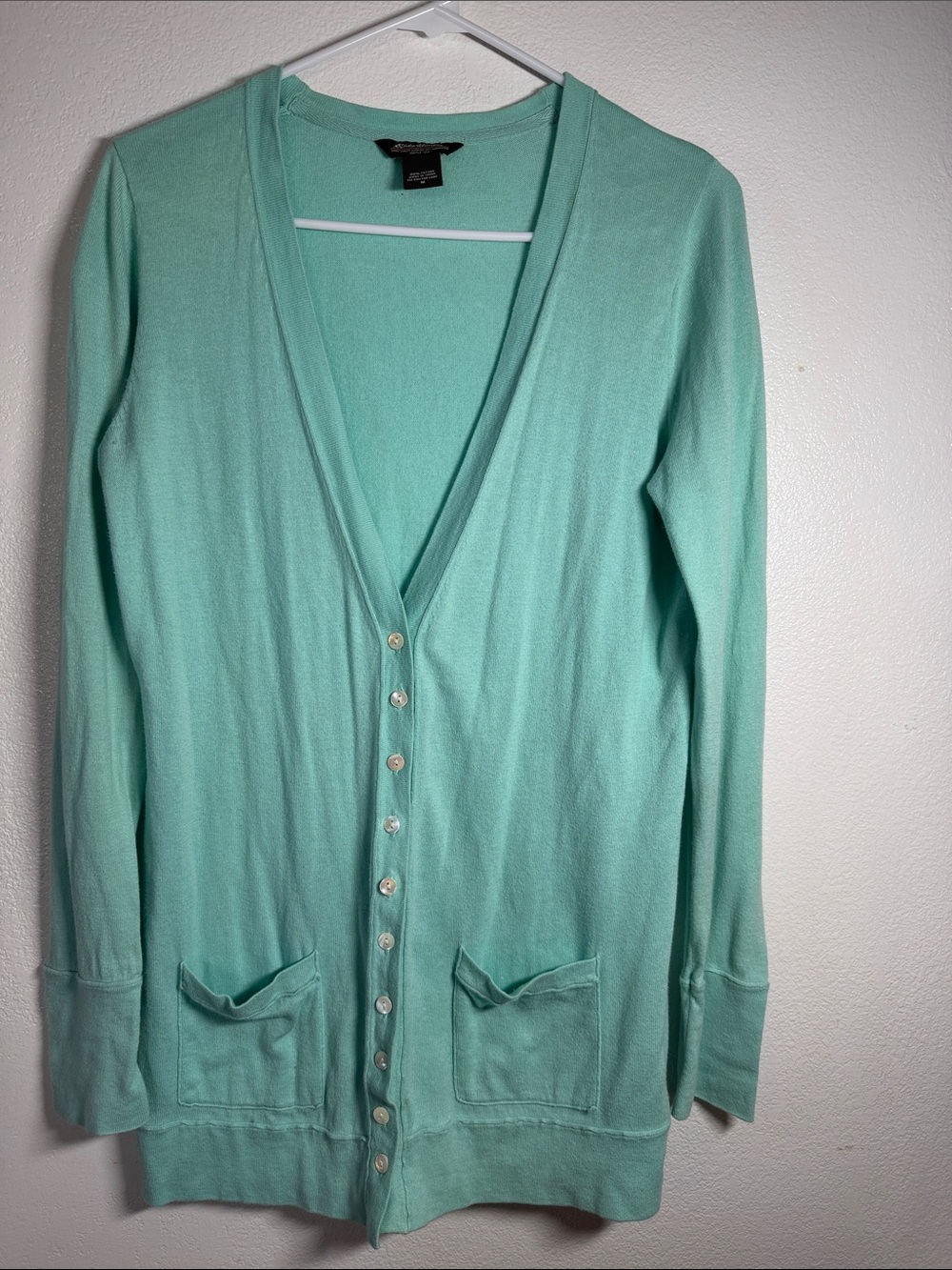 Eddie Bauer Mint Green V-Neck Button Cardigan